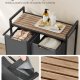 VASAGLE Skittent�yskurv, Skittent�yskurv med 2 rom, Uttrekkbare og avtakbare skittent�ysposer, Klessortering, Hylle, Metallramme, 2 x 46L, 73 x 33 x 72 cm, Kamelbrun og gr� BLH201G50