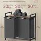 VASAGLE Skittent�yskurv, Skittent�yskurv med 2 rom, Uttrekkbare og avtakbare skittent�ysposer, Klessortering, Hylle, Metallramme, 2 x 46L, 73 x 33 x 72 cm, Kamelbrun og gr� BLH201G50