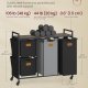 VASAGLE Skittent�yskurv med 4 rom, 150 liter sortering av t�y, rullende skittent�ysvogn med hyller, avtakbare innerlag, 6 etiketter, kastanjebrun, blekksvart og duegr� BLH203B01