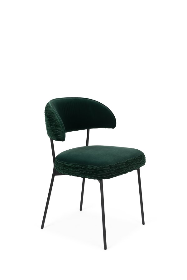 BOLD MONKEY The Winner Takes It All spisestuestol - mrkegrnn flyel og svart jern