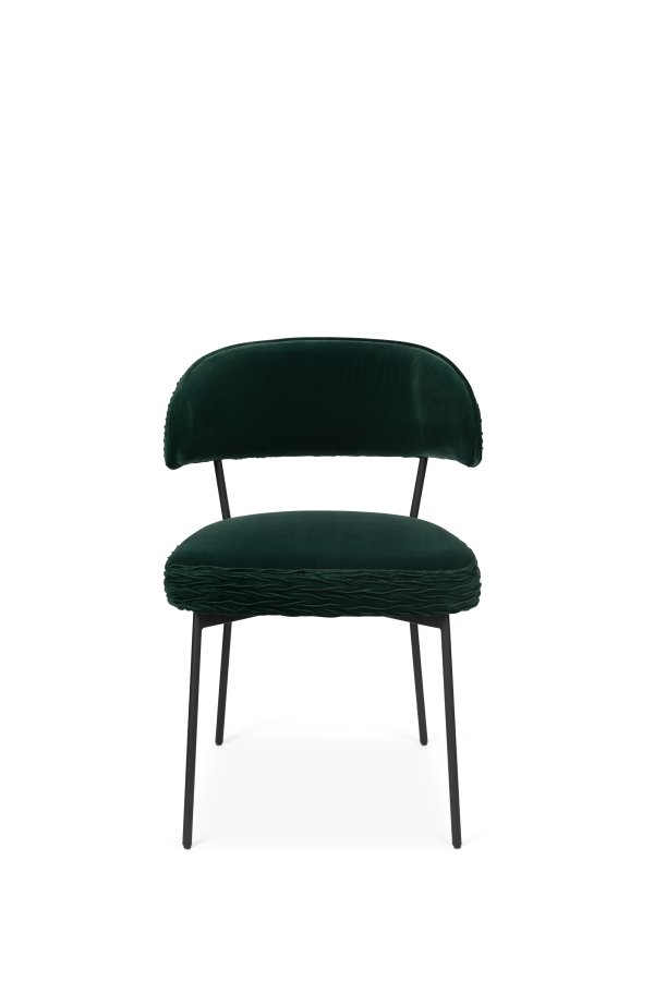 BOLD MONKEY The Winner Takes It All spisestuestol - mrkegrnn flyel og svart jern