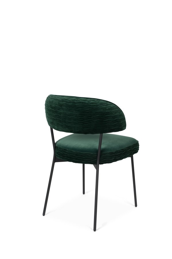 BOLD MONKEY The Winner Takes It All spisestuestol - mrkegrnn flyel og svart jern