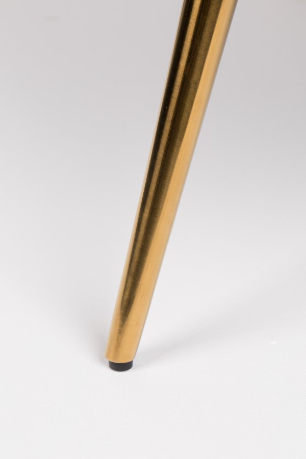 BOLD MONKEY So Curvy Loungesessel, mit Armlehnen – orangefarbener Samtpolyester und goldener Stahl