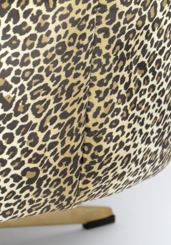BOLD MONKEY Drehstuhl „Where The Sun Does't Shine“ – braun-mehrfarbiger Polyester mit Panther-Print/goldfarbener Stahl
