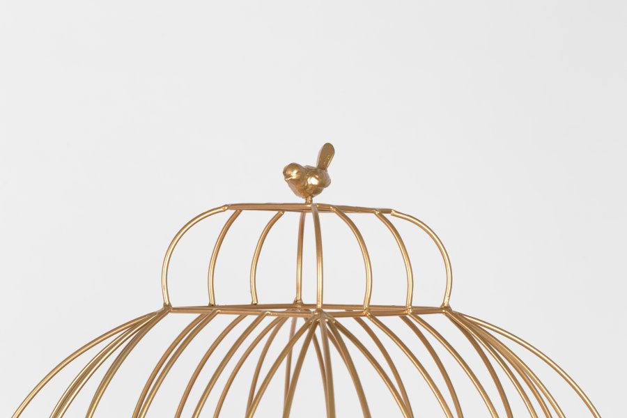 BOLD MONKEY Unlock Me Schrank, Vogelkäfig-Design, mit 1 Tür, 3 Regalen und 1 Schublade – Messingeisen