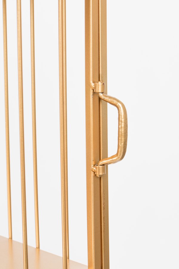 BOLD MONKEY Unlock Me Schrank, Vogelkäfig-Design, mit 1 Tür, 3 Regalen und 1 Schublade – Messingeisen