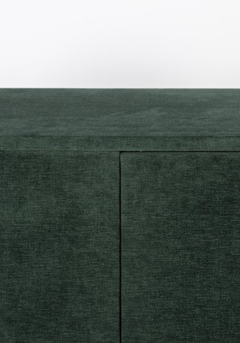 BOLD MONKEY Ava Morgana Barschrank, mit 2 Türen, 1 Schublade, Spiegel – waldgrüner Samtstoff und Messingstahl