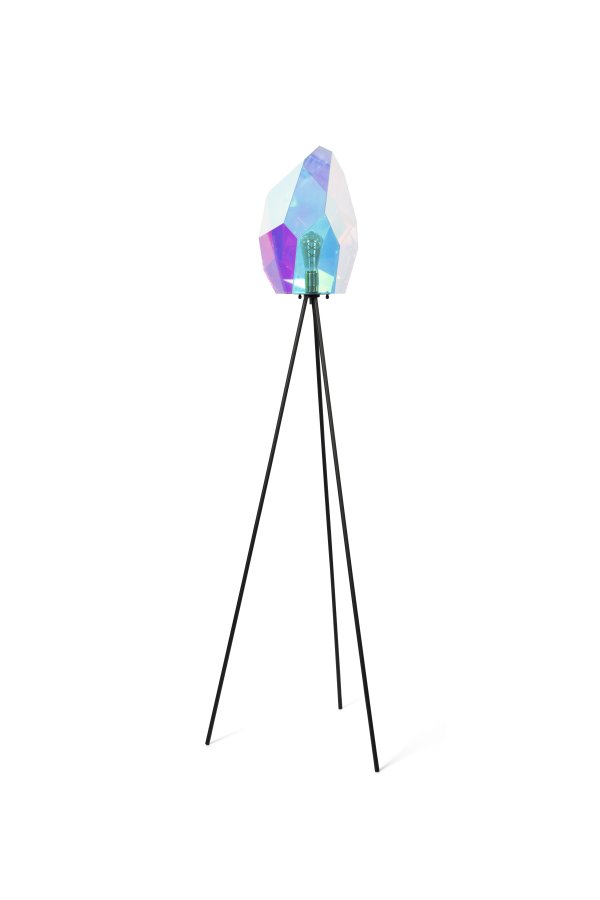 BOLD MONKEY Diamond Dear Stehlampe – regenbogenfarbenes holografisches Acryl und Eisen