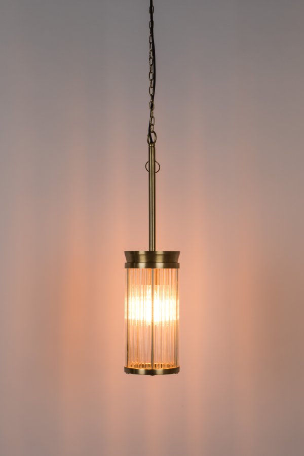 BOLD MONKEY  Deckenleuchte „Engel auf Feuer“, M – klares Acryl und Messing-Aluminium