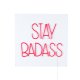 BOLD MONKEY Stay Badass LED-Neonlichtschild, quadratisch – rotes PVC und Acryl (80 x 80)
