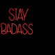 BOLD MONKEY Stay Badass LED-Neonlichtschild, quadratisch – rotes PVC und Acryl (80 x 80)