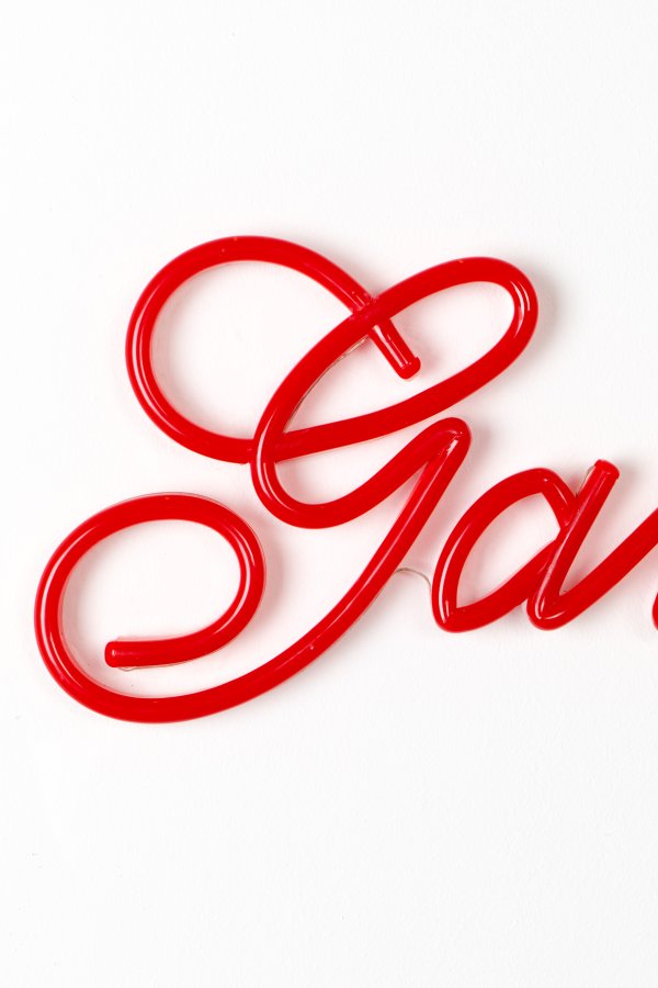 BOLD MONKEY Gangstere grter ikke LED neonlysskilt, rektangulrt - rd PVC og akryl (40x120)