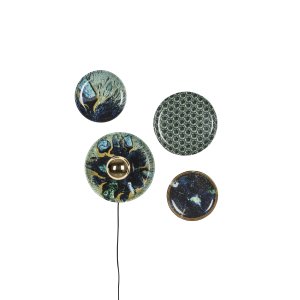 BOLD MONKEY No Food Here vägglampa - järnplattor med vinyltryckt flerfärgad sexkant (set med 4)