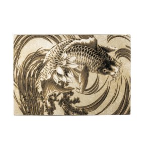 BOLD MONKEY The Legend of Koi teppe, rektangulrt - beige/svart/gr polypropylen/decolan 160x230 