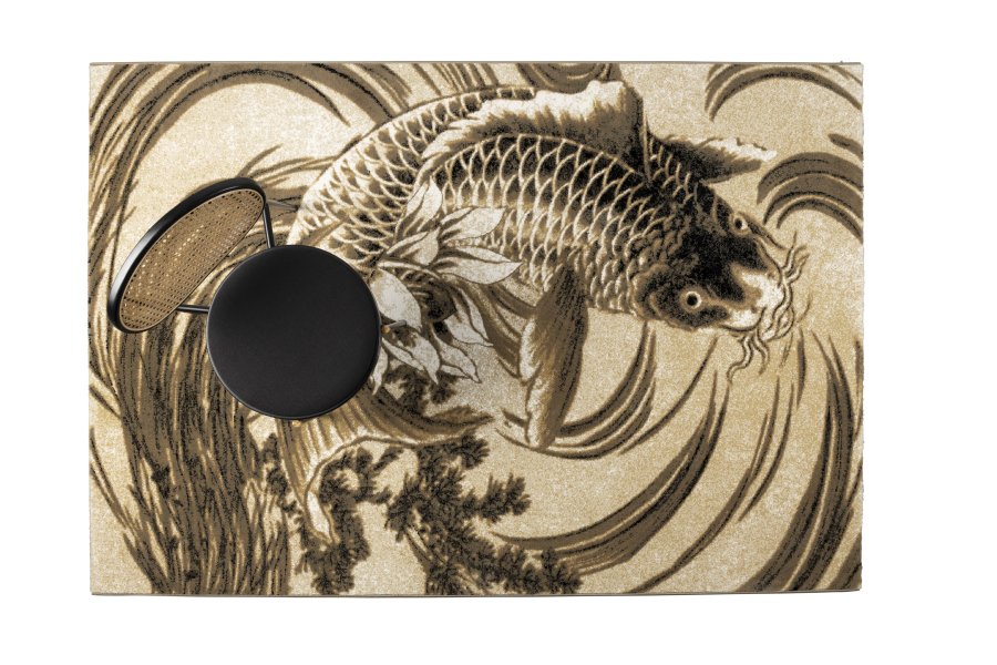 BOLD MONKEY The Legend of Koi teppe, rektangulrt - beige/svart/gr polypropylen/decolan 160x230 