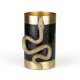 BOLD MONKEY Never Hurt A Snake Vase M, rund – goldenes Aluminium und schwarze Emaille (H:26)