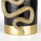 BOLD MONKEY Never Hurt A Snake Vase M, rund – goldenes Aluminium und schwarze Emaille (H:26)