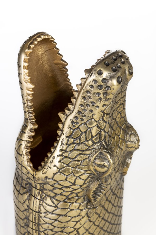 BOLD MONKEY See You Later Alligator Vase – Goldaluminium (H:35)