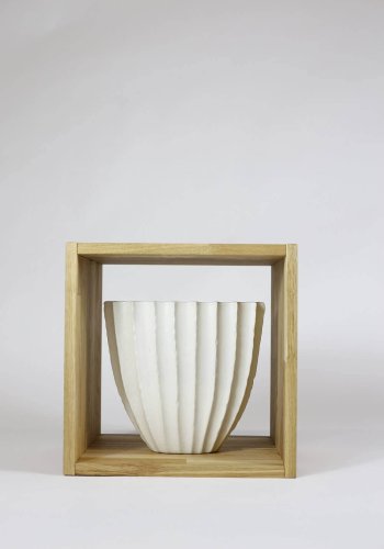 NOCNOI Puzzle quadratisches Regal, 1 Fach - Eiche massiv geölt, für Wand/Boden (36x36)