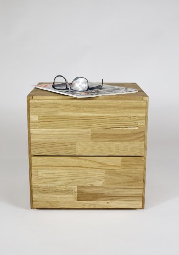 NOCNOI Puzzle quadratisches Regal, 1 Fach - Eiche massiv geölt, für Wand/Boden (36x36)