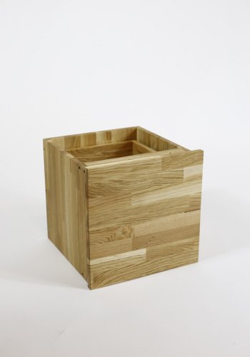 NOCNOI Puzzle Schubladeneinsatz, m. 2 Schubladen, mit Push-Open-Funktion - Eiche massiv geölt (H: 33,8cm x33,8cm x 33,8cm)