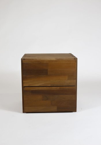 NOCNOI Puzzle quadratisches Regal, 1 Fach - Massivholz geölt, Walnuss, für Wand/Boden (36x36)