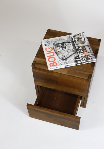 NOCNOI Puzzle quadratisches Regal, 1 Fach - Massivholz geölt, Walnuss, für Wand/Boden (36x36)