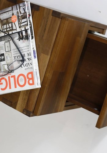 NOCNOI Puzzle quadratisches Regal, 1 Fach - Massivholz geölt, Walnuss, für Wand/Boden (36x36)