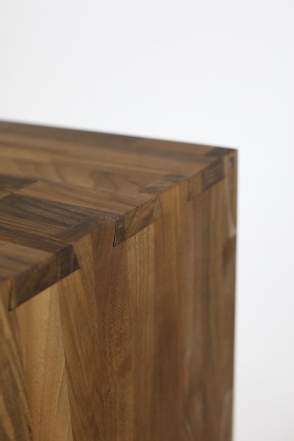 NOCNOI Puzzle Schubladeneinsatz, m. 2 Schubladen, mit Push-Open-Funktion - Nussbaum massiv geölt (H: 33,8cm x33,8cm x 33,8cm)