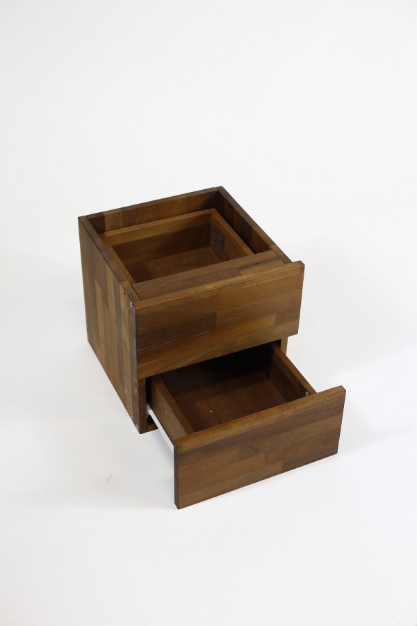 NOCNOI Puzzle quadratisches Regal, 1 Fach - Massivholz geölt, Walnuss, für Wand/Boden (36x36)