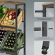 SONGMICS Drikkekassestativ 2-lags opbevaringsstativ med 6 kasser, hvert niveau, 150 kg st�l drikkekassestativ, k�kken, stue, garage, vintage, brun bl�k, sort BSC363K01