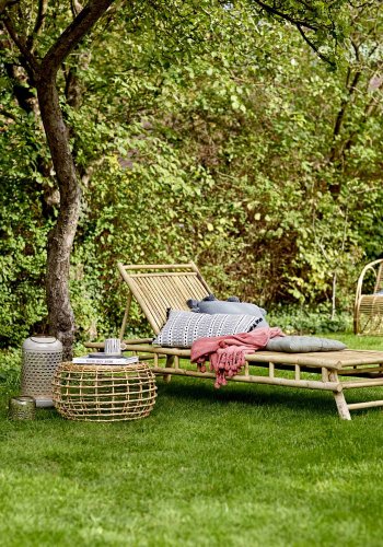 BLOOMINGVILLE Sole Liegestuhl, mit verstellbarer Rückenlehne, klappbar - Bambus natur (220x74)