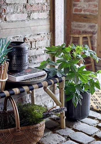 BLOOMINGVILLE Vida daybed, sammenleggbar - naturlig bambus og svart polyester (190x70)