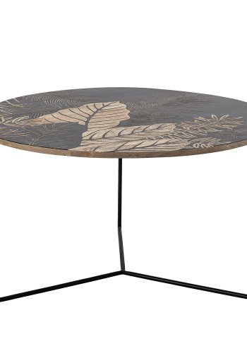 CREATIVE COLLECTION Lac Couchtisch - natürliches/schwarzes Mangoholz und schwarzes Eisen (80)