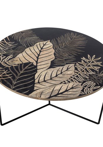 CREATIVE COLLECTION Lac Couchtisch - natürliches/schwarzes Mangoholz und schwarzes Eisen (80)