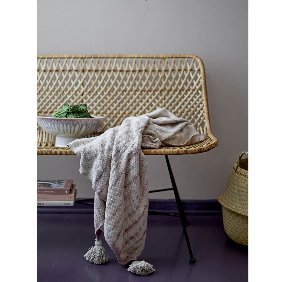 BLOOMINGVILLE Hallie Sofa, 2-Sitzer – natürliches Rattan und schwarzes Eisen