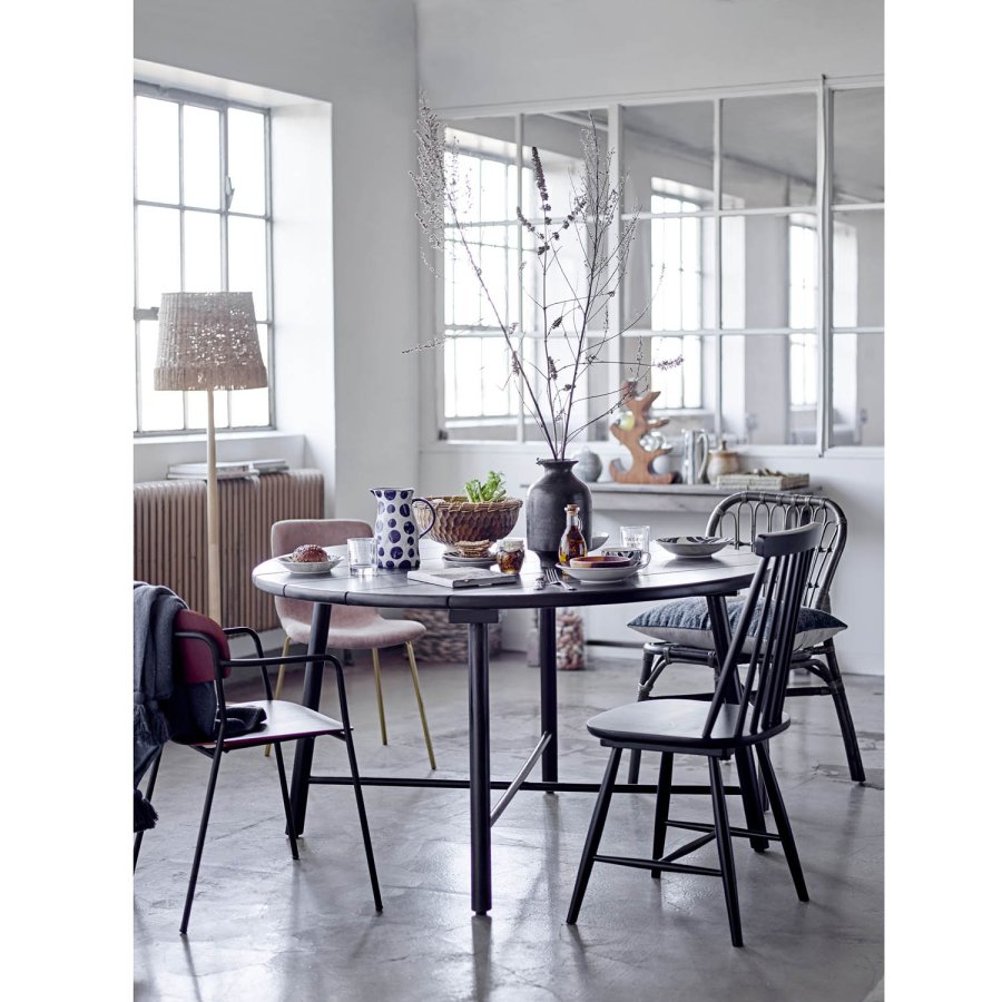 CREATIVE COLLECTION Lope Esstisch, rund – schwarzes Akazienholz (140)