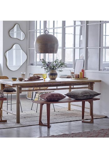 BLOOMINGVILLE Abigail Wandspiegel, asymmetrisch – Messing und Spiegelglas (41x52)