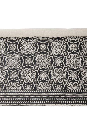 BLOOMINGVILLE Aco Teppich, rechteckig - schwarz/weiß gemusterte gewebte Baumwolle (180x120)