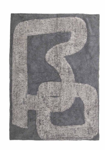 BLOOMINGVILLE Addo Teppich, rechteckig – graue Baumwolle (200x145)