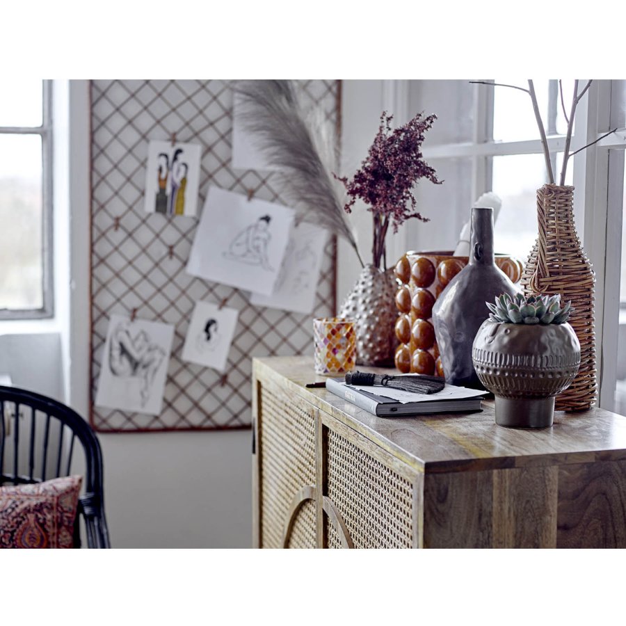 BLOOMINGVILLE Pablo Schrank, m. 2 Türen - natürliches Mangoholz und Zuckerrohr (95x100)