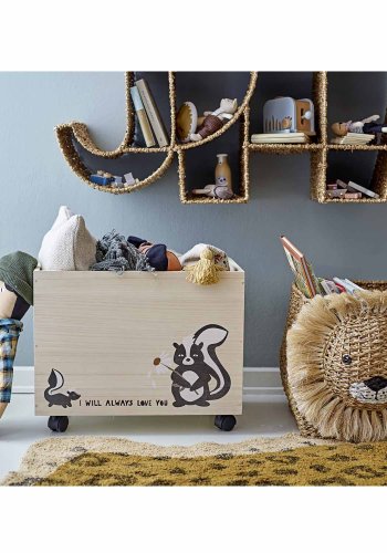 BLOOMINGVILLE MINI Nonni Aufbewahrungsbox, m. Räder – natürliches Paulownia-Holz (2er-Set)