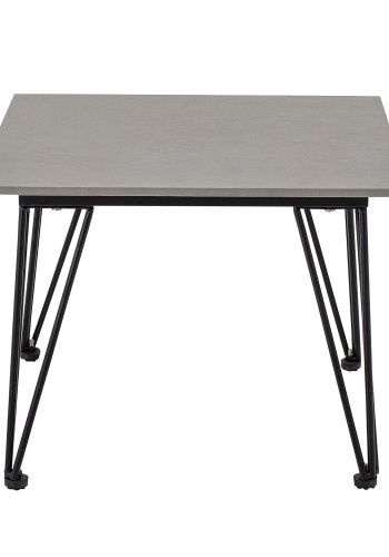 BLOOMINGVILLE Mundo salongbord, firkantet - gr betong og svart metall (55x55)