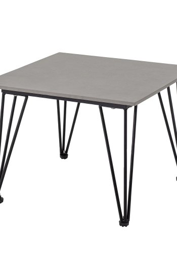 BLOOMINGVILLE Mundo salongbord, firkantet - gr betong og svart metall (55x55)