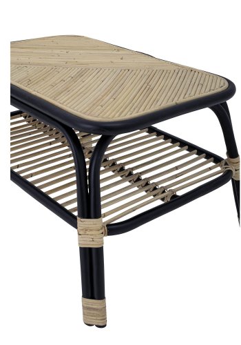 BLOOMINGVILLE Loue sidebord, m. hylde, rektangulr - sort/natur rattan (79x54)