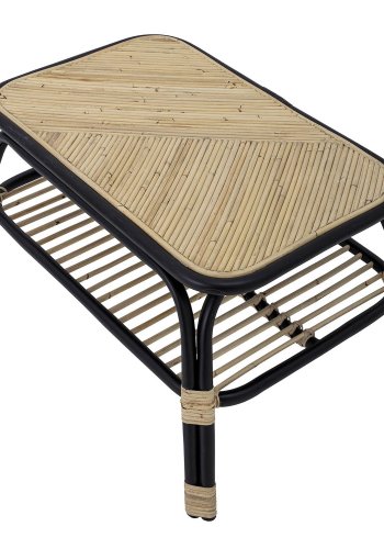 BLOOMINGVILLE Loue sidebord, m. hylde, rektangulr - sort/natur rattan (79x54)