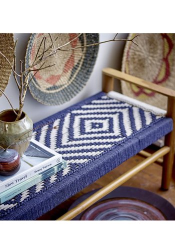 CREATIVE COLLECTION Maes Dekorationstablett - blaues und braunes Steingut