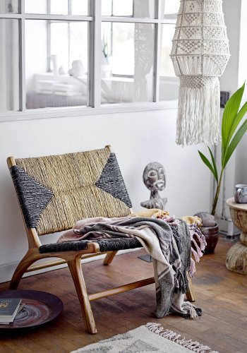 CREATIVE COLLECTION Maes Dekorationstablett - blaues und braunes Steingut