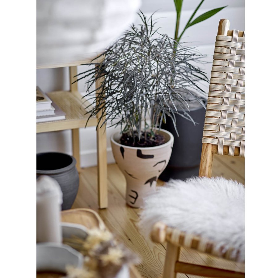 BLOOMINGVILLE Mac Blomkrukskydd, Rund - Svart Stengods ( 24,5 cm)