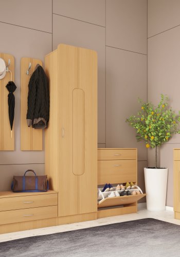 VCM NORDIC Balia Kommode/Bank, m. 2 Schubladen - Naturholz